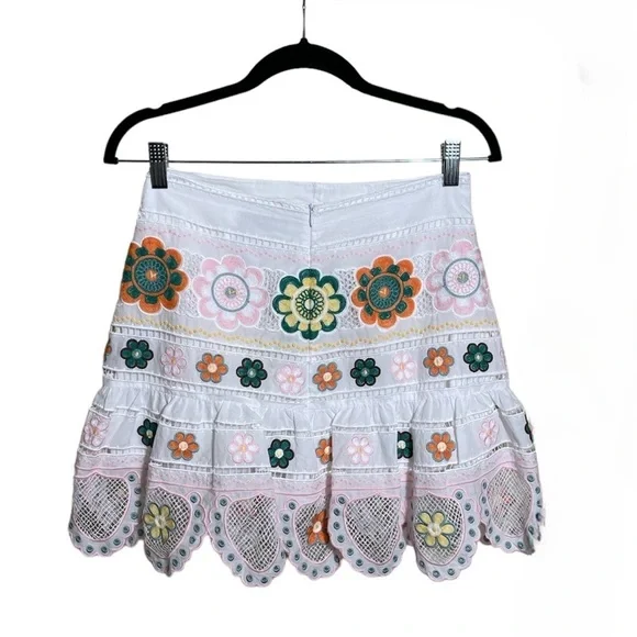 ★E.B.M★ Flower embroidery detail mini skirt EMP2WSK500 b850c404-40f9-4a3f-876e-
